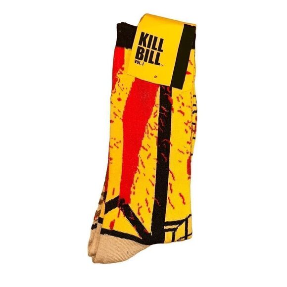 NWT Kill Bill Vol. 1 Socks Loot Crate Exclusive Yellow Blood Splatter Miramax - Picture 3 of 5